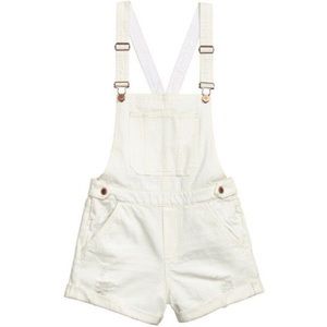 White summer overall shorts